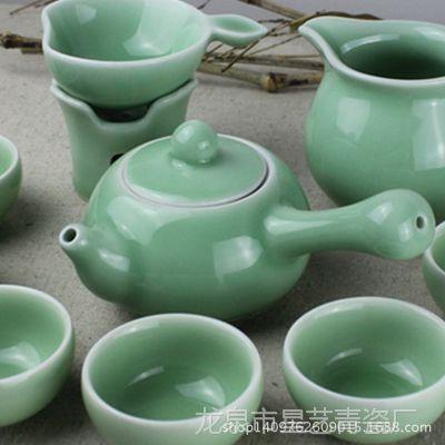 龙泉青瓷茶壶套装精品侧把壶过滤网陶瓷紫砂套装茶具茶壶茶道多色